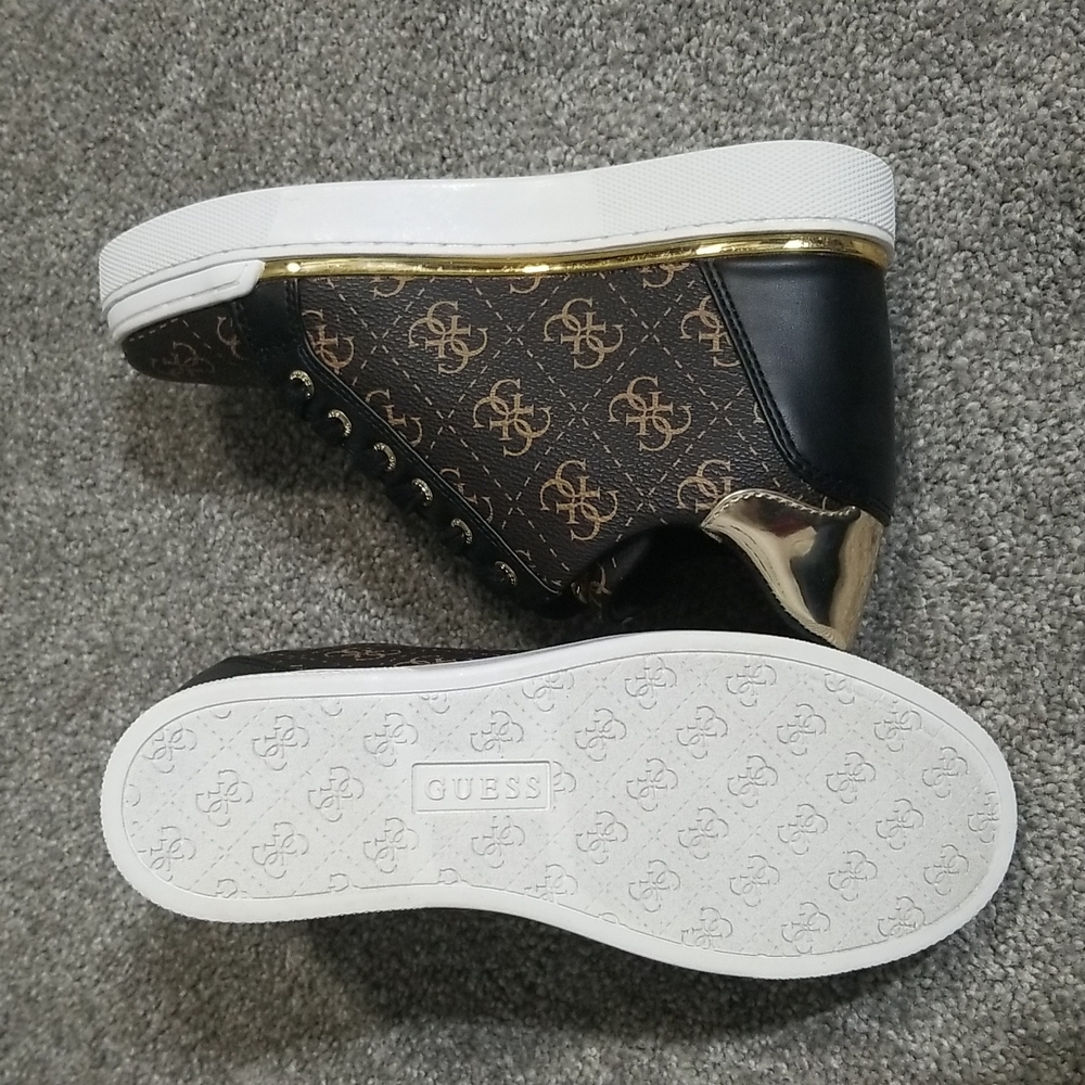 Guess Gw Flowurs Wedged Sneakers in Brown Multi 6M - Picture 4 of 10